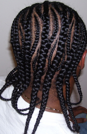 Detail of fresh box braids