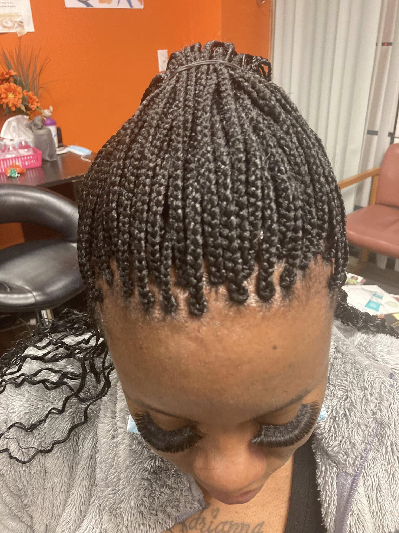 Neat knotless box braids